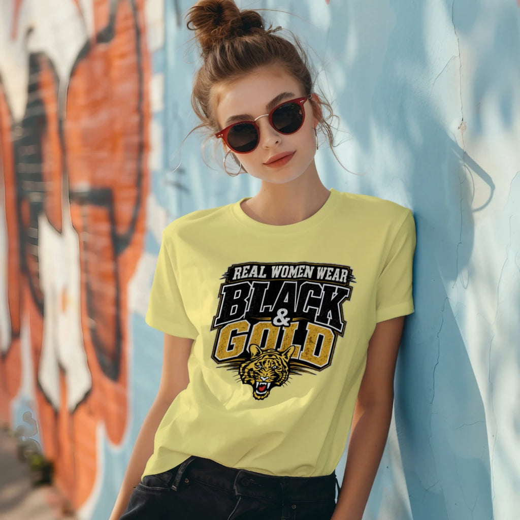 Real Women Wear Blk n Gld